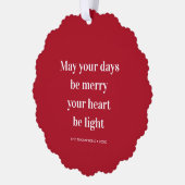 クリスマス引用文あなたの日はハート光メリーである オーナメントカード (左)