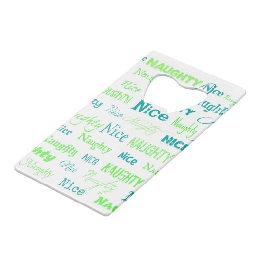 クリスマス引用文いけなおもしろいまたはニース クレジットカード栓抜き (裏面アングル)