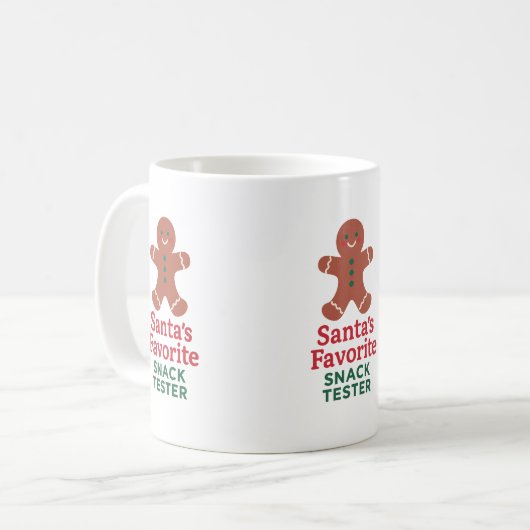 クリスマス引用文おもしろいスナックテスタージンジャーブレッドマン コーヒーマグカップ (正面左)