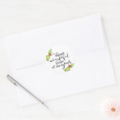 クリスマス引用文で最も素晴らしいタイムハンドレタリング ラウンドシール (封筒)