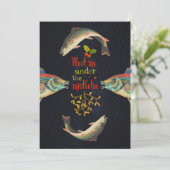 クリスマス引用文と魚の宇宙 シーズンカード (スタンド正面)