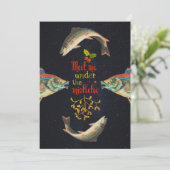 クリスマス引用文と魚の宇宙 シーズンカード (スタンド正面)