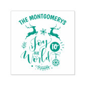 クリスマス引用文の喜びへ世界のモノグラム名 セルフインキングスタンプ (デザイン)