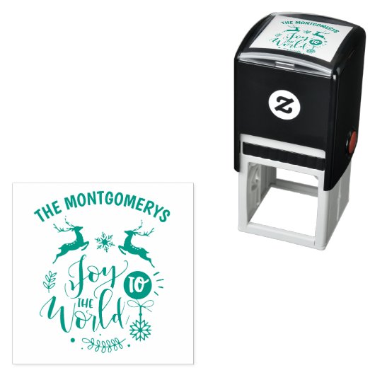 クリスマス引用文の喜びへ世界のモノグラム名 セルフインキングスタンプ (インサイチュ)