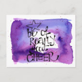 クリスマス引用文ウォーターカラーパープルレタリング ポストカード (正面)