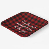 クリスマス引用文オンバッファロープレイドナプキンス ペーパープレート (傾斜あり)