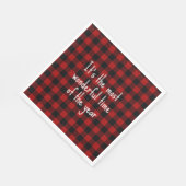 クリスマス引用文オンバッファロープレイド スタンダードランチョンナプキン (角)