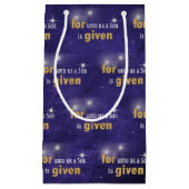 クリスマス引用文オンパープルレザー スモールペーパーバッグ (正面)