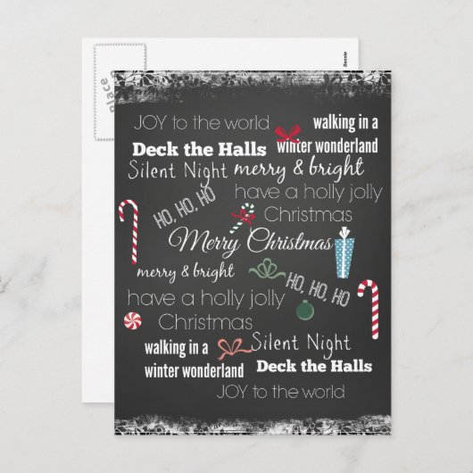 クリスマス引用文タイポグラフィ シーズンポストカード (正面/裏面)