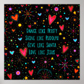 クリスマス引用文ダンス霜の降りたラブイエス ポスター (正面)