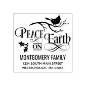 クリスマス引用文ピースオンアース差出人住所 ラバースタンプ (インプリント)