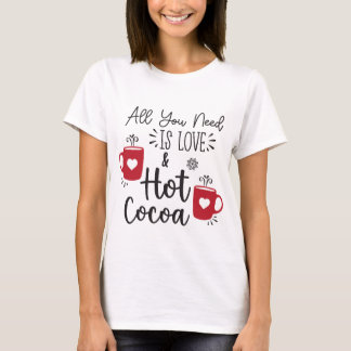 クリスマス引用文ホットチョコレートTシャツ Tシャツ