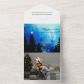 クリスマス引用文付/星空と森 オールインワン招待状 (内側)