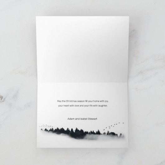 クリスマス引用文付/星空と森 シーズンカード (内部)