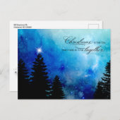 クリスマス引用文付/星空と森 シーズンポストカード (正面/裏面)