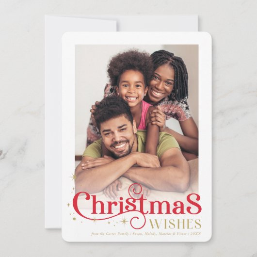 クリスマス引用文写真スタイリッシュタイポグラフィ赤 シーズンカード (正面)