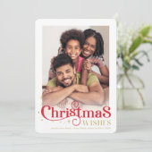 クリスマス引用文写真スタイリッシュタイポグラフィ赤 シーズンカード (スタンド正面)