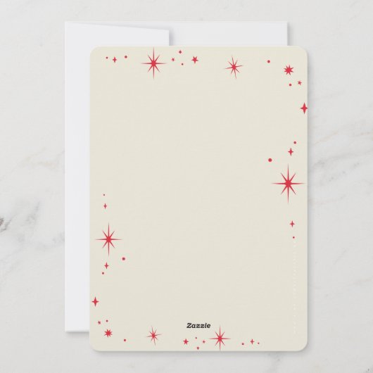 クリスマス引用文写真スタイリッシュタイポグラフィ赤 シーズンカード (裏面)