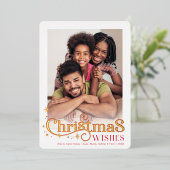 クリスマス引用文写真スタイリッシュタイポグラフィ赤 箔シーズンカード (立ち正面)