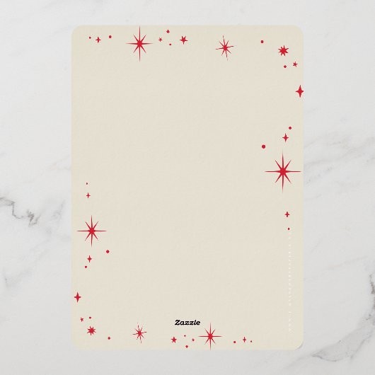 クリスマス引用文写真スタイリッシュタイポグラフィ赤 箔シーズンカード (裏面)