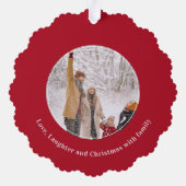 クリスマス引用文愛の笑い オーナメントカード (裏面)