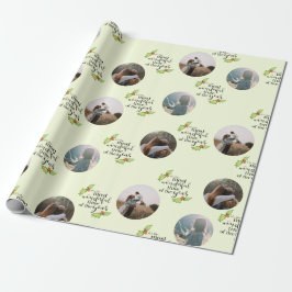 クリスマス引用文最も素晴らしい時間フォトファミリー ラッピングペーパー