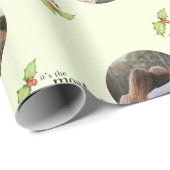 クリスマス引用文最も素晴らしい時間フォトファミリー ラッピングペーパー (ロールコーナー)