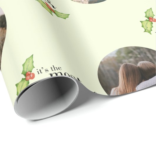 クリスマス引用文最も素晴らしい時間フォトファミリー ラッピングペーパー (ロールコーナー)