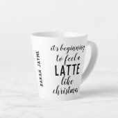 クリスマス引用文気に入り始め感じている カフェラテマグ (右アングル)