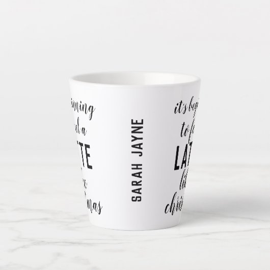 クリスマス引用文気に入り始め感じている カフェラテマグ (正面)