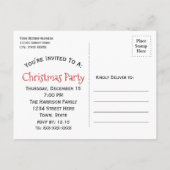 クリスマス引用文赤い白いタイポグラフィ日付を保存 案内ポストカード (裏面)