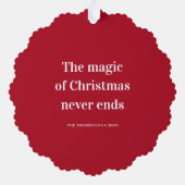 クリスマス引用文魔法ネバーエンド オーナメントカード (裏面)