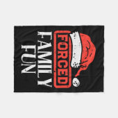 クリスマス強制家族のおもしろいおもしろいクリスマス皮肉M フリースブランケット (正面(横))