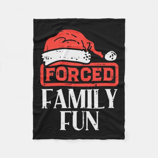 クリスマス強制家族のおもしろいおもしろいクリスマス皮肉M フリースブランケット (正面)