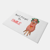 クリスマス形式のラマ ドアマット (アングル)