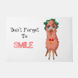 クリスマス形式のラマ ドアマット