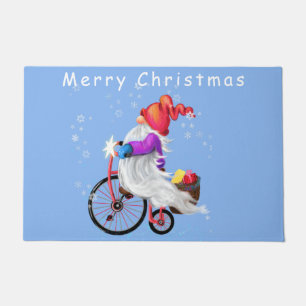 クリスマス形式ギフト格言（自転車とギフト付き） ドアマット