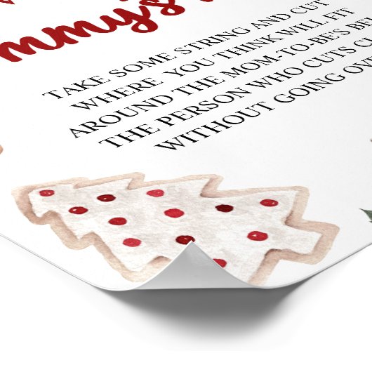 クリスマス彼女の腹の赤ちゃんシャワーゲームの大きさ ポスター (角)