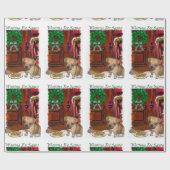 クリスマス待ちのパグル ラッピングペーパー (フラット)