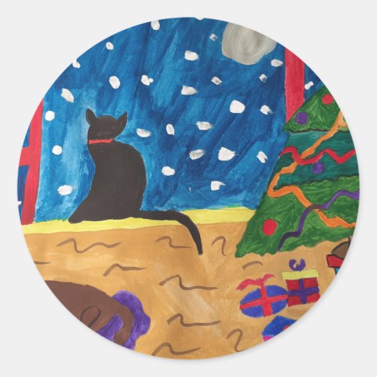 クリスマス待ち ラウンドシール (正面)