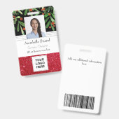 クリスマス従業員 バッジ (正面＆裏面)