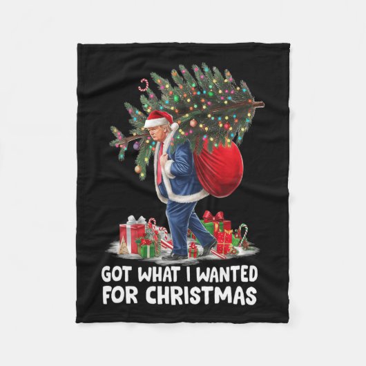 クリスマス得のために欲しかった物 – Trump 2024ウォンP フリースブランケット (正面)