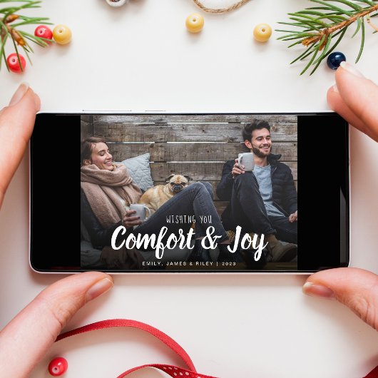 クリスマス心地よいと喜び写真 シーズンカード