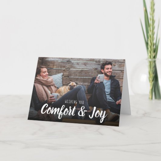 クリスマス心地よいジョイ写真 シーズンカード (正面)