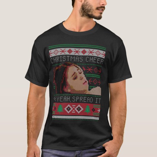 クリスマス応援ああ、ああ、クリスマス汗を広げる Tシャツ (正面)