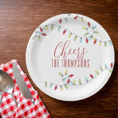 クリスマス応援かわいいカラフルストリングライト ペーパープレート