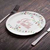 クリスマス応援かわいいカラフルストリングライト ペーパープレート