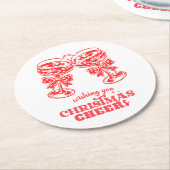 クリスマス応援とスピリッツ ラウンドペーパーコースター (アングル)