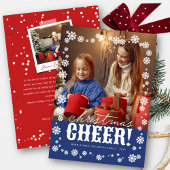 クリスマス応援エレガントの雪片フラワーフォト シーズンカード