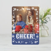 クリスマス応援エレガントの雪片フラワーフォト シーズンカード (スタンド正面)